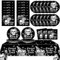 Qyeahkj Death To My 30s 40th Birthday Party Supplies Serves 24 Skull Design Paper Plates Napkins Disposable Black Tablecloth Set