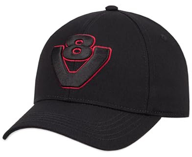 KINGOF Offizielle Scania Baseballkappe, Schwarz / Rot, V8-Logo, klassische Trucker-Baseballkappe, Herren, Unisex, Geschenk, Schwarz , One size