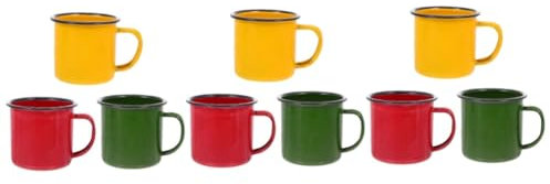 TOPBATHY 9 Pz tazza smaltata colorata tazza in metallo smaltato Tazze da picnic tazzine caffe tazze caffe tazzina da espresso tazze da latte per bambini tazze di caffè campeggio