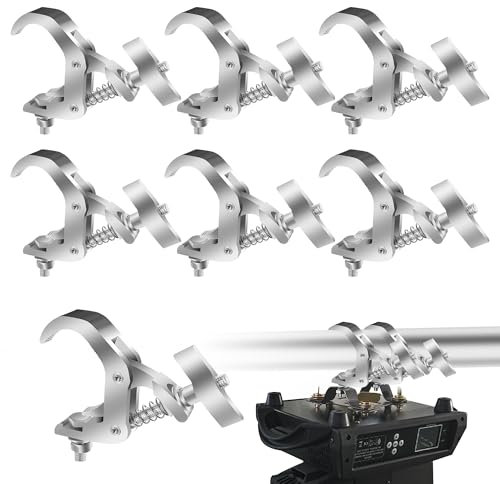 YEUIKERR 6 Pack Truss Clamp 1.57-2.4 Inch Stage Lighting Clamps Heavy Duty DJ Light Clamps Aluminum Alloy lighting C-Clamp Fit for 40-61 mm OD Tube/Pipe