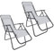 Set Da 2 Sedie Sdraio A Gravità Zero Da Giardino Poggiatesta Regolabile Sedia Pieghevole Oscillante Ergonomica Traspirante Zero Gravity Da Esterno Piscina Mare Portata Massima 120 Kg (Bianco)