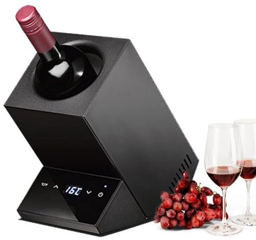 ExoticaBlend Weinkühler, Weißwein, Rotwein, Rosé, Champagner, bis zu 9 cm Durchmesser, Temperaturregelung von 5° bis 18° Celsius, Digitale Steuerung, Leistung: 72 W,Black