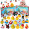 Adventskalender Enten 2024 Weihnachts Gummi Kinder 24 Tage Gummienten Quietscheenten Wasserspielzeug Jungen Mädchen Countdown Geschenkspielzeug Badespielzeug Dekoration (Gelb)