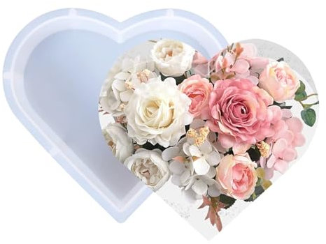 1Pcs Large Heart Silicone Mold, Heart Resin Mould, Deep Resin Mould, for Making Jewelry Candle Soap, DIY Handmade Crafts, Flowers Preservation, Bookends, Souvenir, Gifts, Wedding, Anniversary