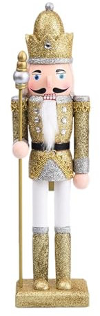 Soldat Scintillant - Soldat Casse-Noisette De Noël | Figurines En Argent Doré, Décoration De Casse-noisette, Figurines De Casse-noisette De 30 Cm, Décorations De Fête De Noël, Soldat Casse-noisette En
