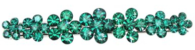 Faship Gorgeous Green Crystal Floral Small Alligator Hair Clip
