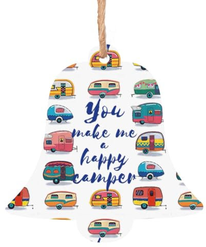 You Make Me Happy Wohnmobil Anhänger Druck Weihnachtsbaum Holz Ornamente Anhänger Handwerk Dekorationen für Urlaub hängen Dekor