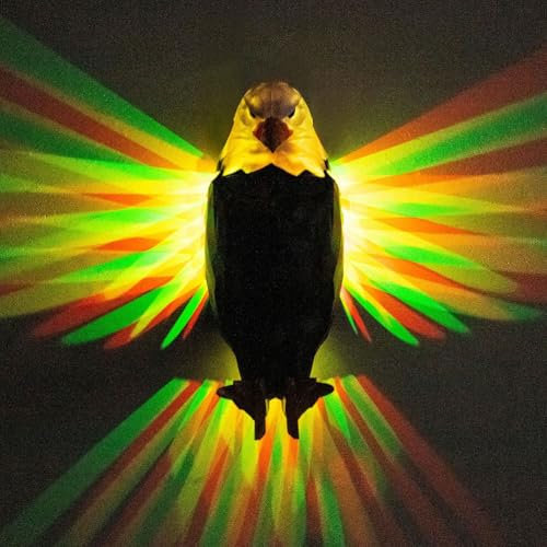 AoLa Eagle Wandleuchte Bald Eagle Wandlampe LED Akku Nachtlicht Dimmbar RGB 15-Farben 3D Weißkopfseeadler mit Fernsteuerung Tiere Bird Lamp USB Aufladbar Vogel Eagle Deko Wandbeleuchtung