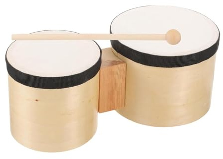 Oshhni Mini-Bongo-Trommel, Tamburine, attraktiver Klang, tragbare Holz-Handtrommel, Bongos für Erwachsene, für Aufführungen, Früherziehung 1–3