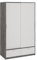 Armoire à double porte coulissante avec miroir avec 2 tiroirs, rails de suspension et étagères – Armoire de rangement pour chambre à coucher