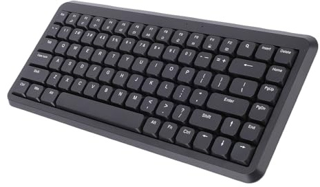 PUSOKEI 2,4 G Kabellose Tastatur, Bluetooth 5.1 Computertastatur mit Ziffernblock, Scherenschalter, Schlafmodus, Multimedia Tastenkombinationen, 84 Tasten, 75% Kompakte Tastaturen für (Black)