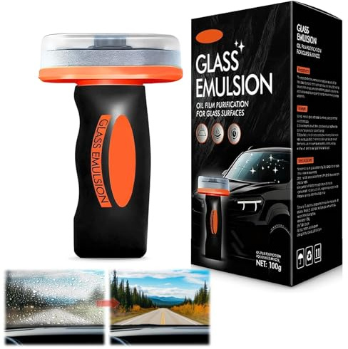 Nettoyant Vitre Voiture Solido, Produit Nettoyage Voiture, Anti Pluie pare Brise, Détachant de Film d’Huile pour Pare-Brise Vitres Rétroviseurs Brosse Incluse pour une Visibilité Claire glass emulsion