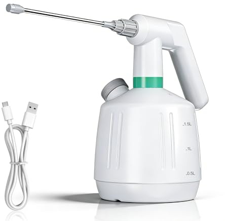 Pulverizador eléctrico recargable 2L, nebulizador eléctrico para plantas, rociador de jardín con boquilla ajustable, pulverizador automático de riego doméstico plantas limpieza del coche