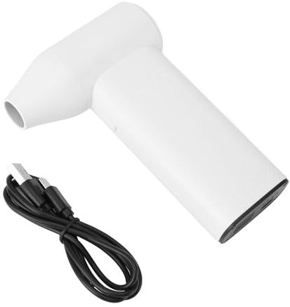 HPZIHUIT Elektrischer Luftzerstäuber, 130.000 U/min, Druckluft-Staubwedel, 3 Gänge, Verstellbarer Strahl, Trockengebläse für Computer, Tastatur, draußen, Auto, Zuhause (Weiß)