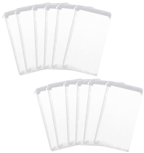 COACOM Sacchetto Filtro da 12 Pezzi con Sacchetti A Rete A Catena, Sacchetto Filtro per Acquario per Acquario, Adatto per Carbone Attivo in Resina per Acquario (Nero, Bianco).