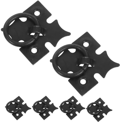 NULYLU Poignées de Meuble Seul Trou en Fer Noir Style Chinois Rétro, Lot de 6 Poignées de Tiroir Vintage pour Armoires et Commodes, Installation Facile pour Décoration Intérieure