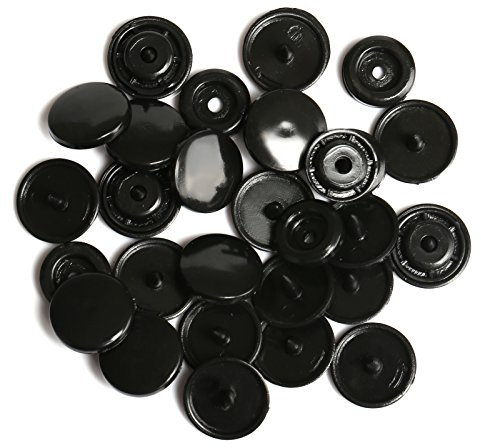LIHAO Druckknöpfe, Kunststoff, T5, 12 mm, Schwarz, 100 Stück