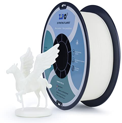 ZIRO PLA Filament 1.75mm, 3D Printer Filament PLA PRO Basic Color Series | 1kg/2.2lbs Spool, Dimensional Accuracy +/- 0.03mm, White