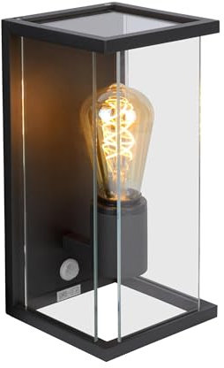 LUCIDE CLAIRE - Wandleuchte Innen/Außen - 1xE27 - IP54 - Bewegung und Tag/Nacht-Sensor - Anthrazit