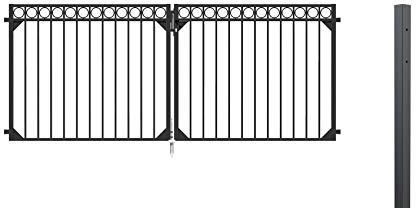 Alberts 510206 Doppeltorset Circle, zum Einbetonieren | verschiedene Höhen - wahlweise in verschiedenen Farben | anthrazit | Höhe 100 cm | Breite 3 m