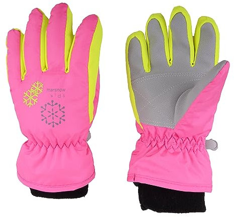 TRIWONDER Thermal Fleece Skihandschuhe Snowboard Handschuhe wasserdichte warme Winterhandschuhe für Kinder (Rose rot, M (9-12 Jahre))