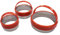 Zenker 43028 Set de 3 emporte-pièces ronds, emporte-pièces ronds, emporte-pièces pour pâtisserie, Acier inoxydable, Plastique, Rouge, Argent, 6,4 cm