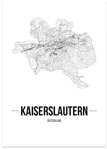 JUNIWORDS Stadtposter - Wähle Deine Stadt - Kaiserslautern - 40 x 60 cm Poster - Schrift B - Weiß