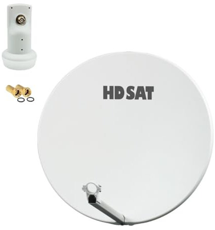 HDSAT Pack Parabole Satellite Fibre Composite Blanche 75cm + LNB Single HD 4K