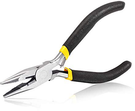 Speedwox Seitenschneider Seitenschneider mit langer Nadel, flache Rundzange, Linesman Zange Endzange Flush Cutter Mikrodraht Cutter f眉r Schmuckherstellung, und Handwerk, schwarz