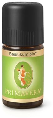 PRIMAVERA Ätherisches Öl Basilikum bio 6 x 5 ml - Aromaöl, Duftöl, Aromatherapie - aufmunternd, stimmungshebend, entspannend - vegan
