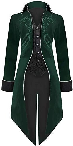 SIAEAMRG Men's Medieval Steampunk Tailcoat Men Classic (pack of 1)