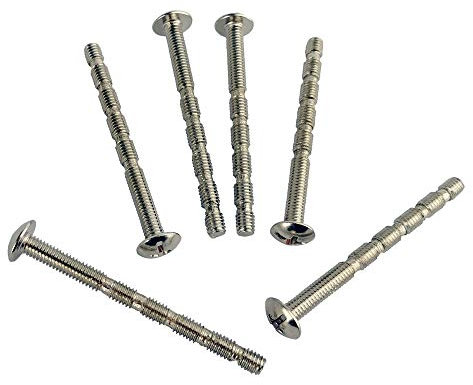 M4X49mm Adjustable Length Screws Snap Off Fixing for Kitchen Cabinet Door Drawer Knobs and Handles Nickel Color 6Pcs