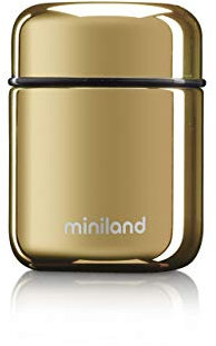 Miniland FOOD THERMOS MIN, DELUXE GOLD, Isolierbehälter für Babynahrung, 280 ml, 1 Dose