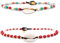 Made by Nami Surfer Fußkettchen mit Perlen Damen & Mädchen - Handmade Festival & Strand Accessoires - Goa Hippie Fußkette - Fußband Bunt Orientalisch (Red & Multi Shell)
