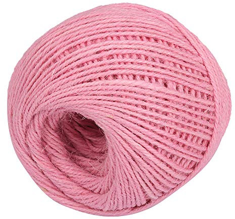 Spago di iuta da giardino, 50 m, corda di iuta naturale per fiori, regali, fai da te e artigianato, decorazione, confezionamento, giardinaggio e riciclaggio, rosa