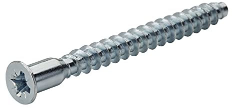50 pièces Vis d'assemblage Confirmat Cruciforme PZ3 7 x 60 mm Tête fraisée Vis de connexion Connecteur de meuble Acier galvanisé de SOTECH