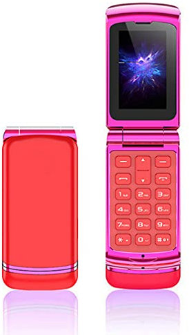 SAYGOHY Smallest Mini flip Mobile Phones Telephone Bluetooth dialer Clamshell Unlocked Changer Mobile Cell Phone RED Without Camera