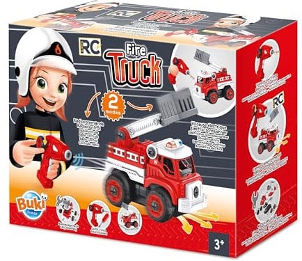 Buki - 9022 - Camion de pompier rc, Multicolore.