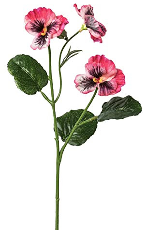 creativ home Kunstblume STIEFMÜTTERCHENZWEIG mit 3 Blüten ca.46cm. Veilchen, Pensee. rosa PINK