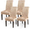 Aisprts Stuhlhussen Velvet Esszimmer Stuhlbezüge Abnehmbare Waschbare Stretch Stuhlhussen 4er Set für Zuhause, Küche, Bar, Hotel, Hochzeit, Zeremonie, Restaurant, Party, B1 Samt Golden
