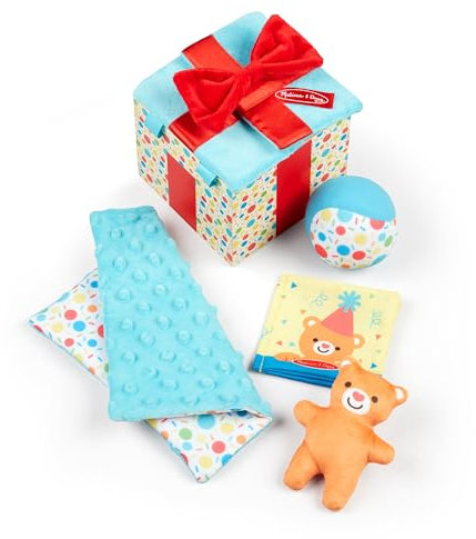 Melissa & Doug Überraschungs-Geschenkbox aus Holz Babyspielzeug | Frühes Lernen Spielzeug | Sensorisches babyspielzeug | 0+ | Geschenk für Baby-Jungen-Mädchen | FSC-zertifizierte Materialien, 30731