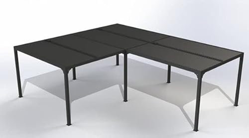 Pergola bioclimatique XXL, 32,63 m2, Aluminium, en L