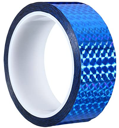 PATIKIL 35mm x 50m Prisma Nastro, Washi Tape Olografico Riflettente Auto Adesivo Nastro Decorativo per Fai da Te Arte Artigianato Avvolgimento Decorazione, Blu