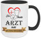 Crealuxe Kaffeetasse - Der Beste Arzt heißt (Wunschname) - Spruchtasse, Bürotasse, bedruckte Keramiktasse, Tasse mit Spruch, Hochwertige Kaffeetasse, Tasse personalisiert (Schwarz)