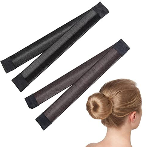 Haarknotenmacher,Dutt-Maker Für Haare,Hair Bun Maker,Hair Bun,Donut Hair Bun Maker,Donut-Haarknoten,Donut Tools,Twist Hair Bun Maker,Damen Kinder Dutt Haar Zubehör,2 Stück(Braun+Schwarz)