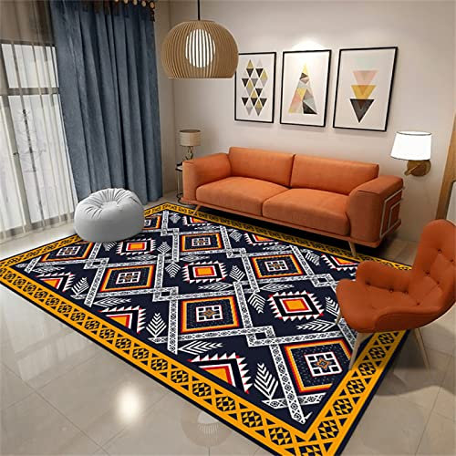 DJHWWD Teppich Für Terrasse Fleckerlteppich Der Gelbe Retro-Schlafzimmer-Wohnzimmer-Esszimmerbereich Für Erwachsene Ist Sicher, Umweltfreundlich Und Langlebig Carpet Bedroom 80X120cm
