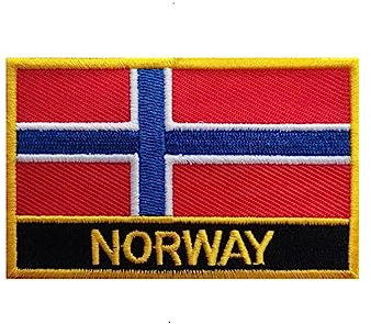 Uijokdef 1 parche de la bandera de Noruega para planchar o coser bordado táctico militar nacional de Noruega (Noruega)