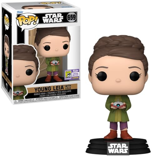 Funko Pop! Star Wars: Prinzessin Leia mit Lola (SDCC'23), Sammelfigur aus Vinyl – 71741