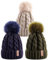 3 Stück Damenmütze mit Bommel, Strickmützen für Damen, Winter und Herbst, modische warme Wintermützen für Damen, Farbe-04, EinheitsgröÃŸe