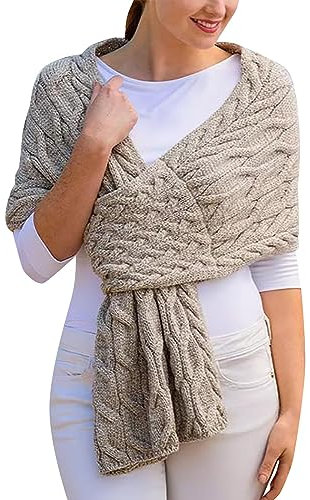 Damen Baumwolle Schal Frauen Geschenkidee tuch Mode Seide Schals Leicht Lange scarf Winter Halsschlauch Ski Tücher Lockere Strick Print Loopschal Wärme Elegante Schals (Grey, A)